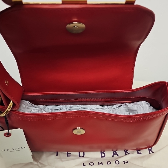 Ted Baker Red Shoulder Bag with Gold Buckle...